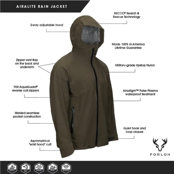 FORLOH NWOT Men’s Rain Hunting Fishing Jacket - Picture 4 of 16